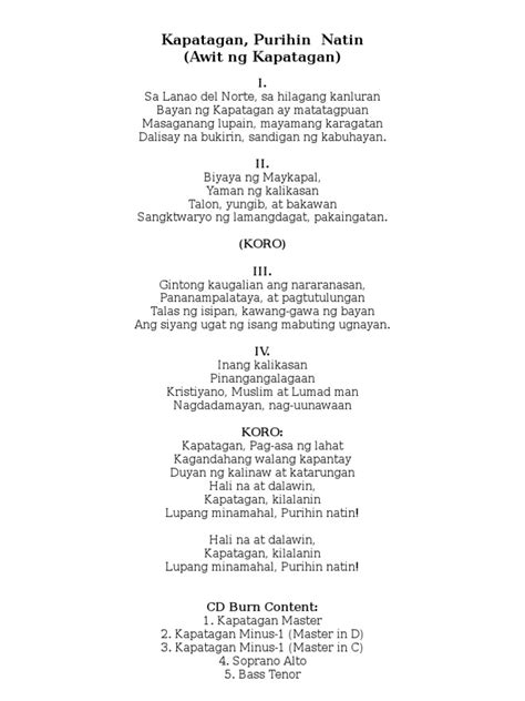 Bataan Provincial Hymn Song Lyrics .